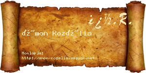 Ámon Rozália névjegykártya